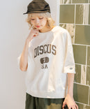 【DISCUS/ディスカス】カレッジロゴプリント ヘビーウェイトTシャツ ルーズシルエット