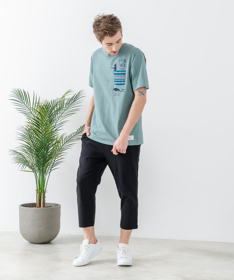 【Blue Standard/ブルースタンダード】スラブコットン アニマルプリント ポケット付Tシャツzo
