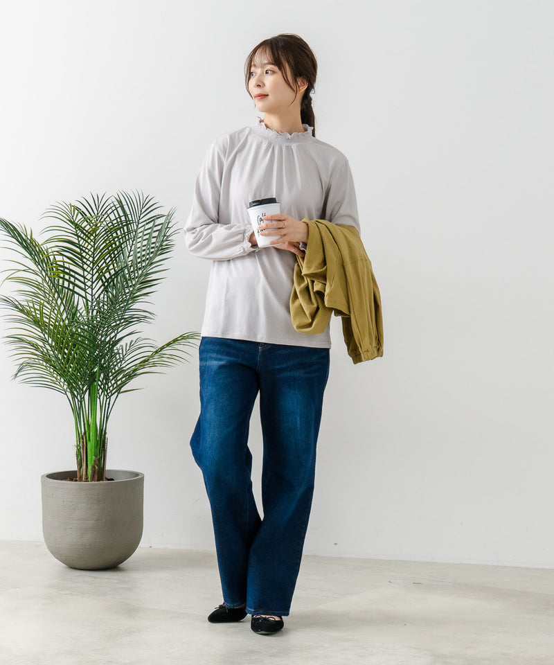 【FORT POINT/フォートポイント】シャーリング ハイネック トップス