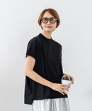 【C-FORTPOINT/フォートポイント】【ストレッチ性抜群の冷感素材を使用】フレンチスリーブ モックネックTシャツ プチハイネック プルオーバー 接触冷感 涼しい 二の腕カバー サイドスリット