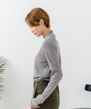 【C-FORTPOINT/フォートポイント】【今季大注目のラメを繊細に織り込んだトレンド感たっぷりのロンT】ラメ混リブハイネックロンT カットソー 華やか きれいめ フェミニン メロウ始末 すっきり見え