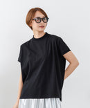 【C-FORTPOINT/フォートポイント】【ストレッチ性抜群の冷感素材を使用】フレンチスリーブ モックネックTシャツ プチハイネック プルオーバー 接触冷感 涼しい 二の腕カバー サイドスリット