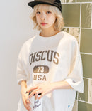 【DISCUS/ディスカス】カレッジロゴプリント ヘビーウェイトTシャツ ルーズシルエット