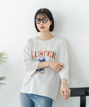 【C-FORT POINT/フォートポイント】【綿100%のやわらかな着心地】ワイドシルエット7分袖Tシャツ フレブル プリント ワイドシルエット 体形カバー