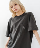 【SAVIER/サビアー】×【ZERO STAIN/ゼロステイン】【LAロゴ立体刺繍】コラボ ポケット付き Tシャツ オーバーサイズ 汗染み防止 ストリート・スケーター