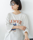 【C-FORT POINT/フォートポイント】【綿100%のやわらかな着心地】ワイドシルエット7分袖Tシャツ フレブル プリント ワイドシルエット 体形カバー