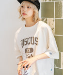 【DISCUS/ディスカス】カレッジロゴプリント ヘビーウェイトTシャツ ルーズシルエット