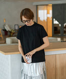 【C-FORTPOINT/フォートポイント】【ストレッチ性抜群の冷感素材を使用】フレンチスリーブ モックネックTシャツ プチハイネック プルオーバー 接触冷感 涼しい 二の腕カバー サイドスリット