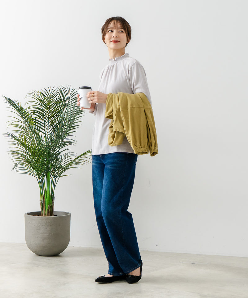 【FORT POINT/フォートポイント】シャーリング ハイネック トップス