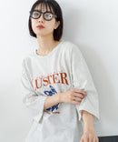 【C-FORT POINT/フォートポイント】【綿100%のやわらかな着心地】ワイドシルエット7分袖Tシャツ フレブル プリント ワイドシルエット 体形カバー