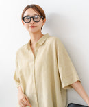 【C-FORTPOINT/フォートポイント】【涼しく着られて体型カバーも】綿麻ブラウス 天然素材 蒸れにくい さらさら 涼感 落ち感 高見え ニュアンスカラー