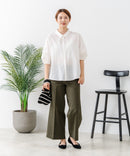 【C-FORTPOINT/フォートポイント】【上品 高見え刺繍】袖刺繍ブラウス 綿100％ 花模様 大人可愛い きれいめ 通勤 お出かけ
