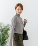 【C-FORTPOINT/フォートポイント】【今季大注目のラメを繊細に織り込んだトレンド感たっぷりのロンT】ラメ混リブハイネックロンT カットソー 華やか きれいめ フェミニン メロウ始末 すっきり見え