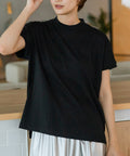 【C-FORTPOINT/フォートポイント】【ストレッチ性抜群の冷感素材を使用】フレンチスリーブ モックネックTシャツ プチハイネック プルオーバー 接触冷感 涼しい 二の腕カバー サイドスリット