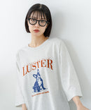 【C-FORT POINT/フォートポイント】【綿100%のやわらかな着心地】ワイドシルエット7分袖Tシャツ フレブル プリント ワイドシルエット 体形カバー