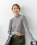 【C-FORTPOINT/フォートポイント】【今季大注目のラメを繊細に織り込んだトレンド感たっぷりのロンT】ラメ混リブハイネックロンT カットソー 華やか きれいめ フェミニン メロウ始末 すっきり見え