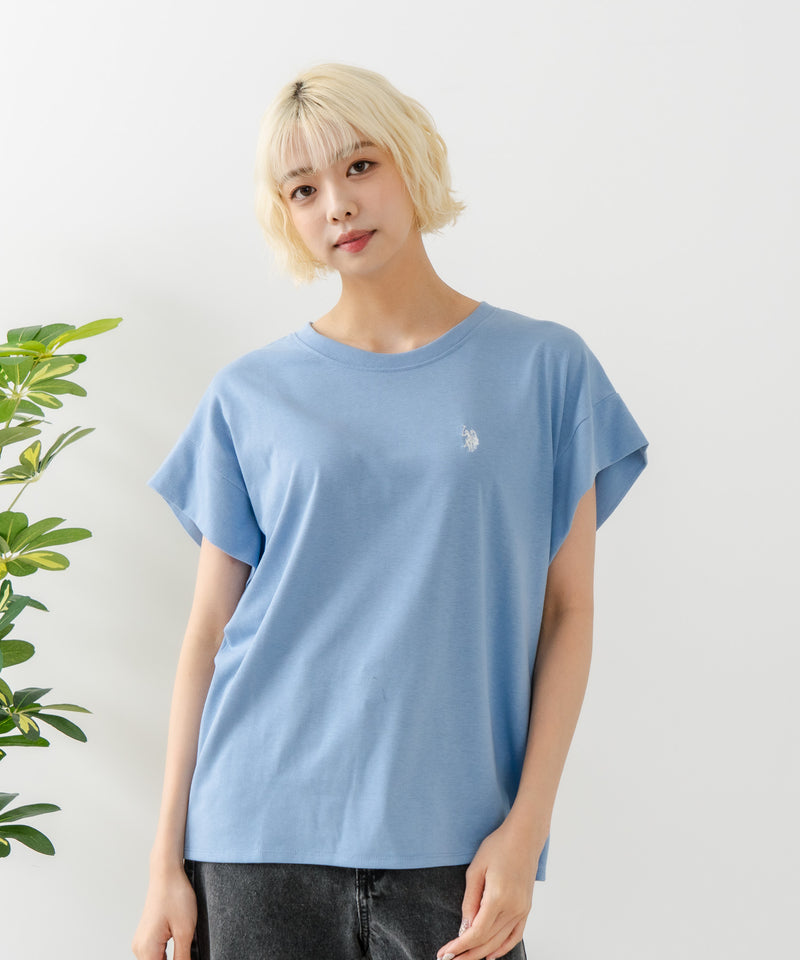 リラックスフィットワンポイント刺繍フレンチスリーブ Ｔシャツ 【U.S. POLO ASSN./ユーエスポロアッスン】　　　　　　　　　　　　　　　　　　　　　　　　　　　　　　　　　　　　　　　　　　　　　　　　　　　　　　　　　　　　