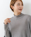 【C-FORTPOINT/フォートポイント】【今季大注目のラメを繊細に織り込んだトレンド感たっぷりのロンT】ラメ混リブハイネックロンT カットソー 華やか きれいめ フェミニン メロウ始末 すっきり見え