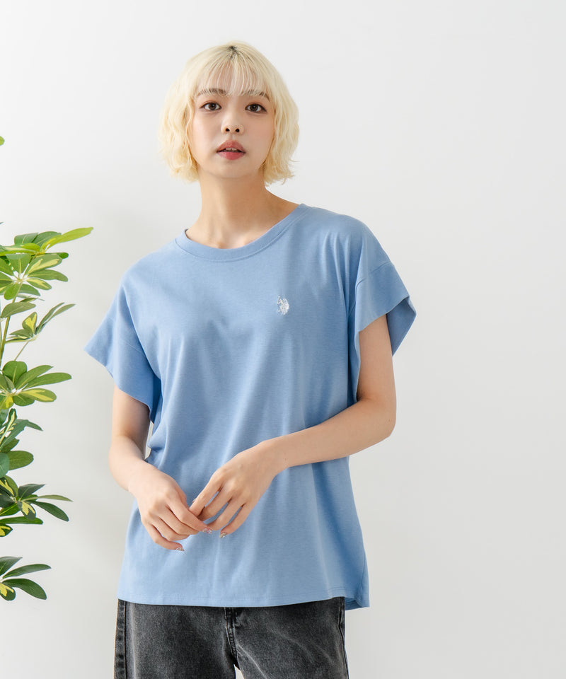 リラックスフィットワンポイント刺繍フレンチスリーブ Ｔシャツ 【U.S. POLO ASSN./ユーエスポロアッスン】　　　　　　　　　　　　　　　　　　　　　　　　　　　　　　　　　　　　　　　　　　　　　　　　　　　　　　　　　　　　