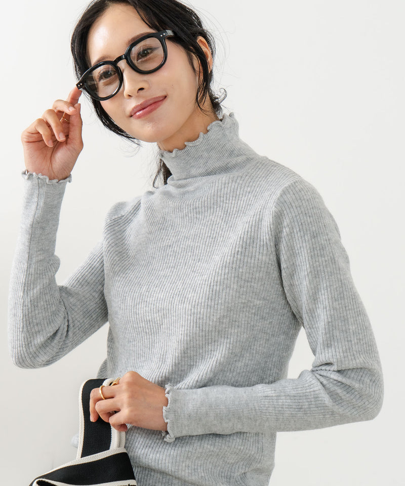 【C-FORT POINT/フォートポイント】リブハイネック ニットプルオーバー