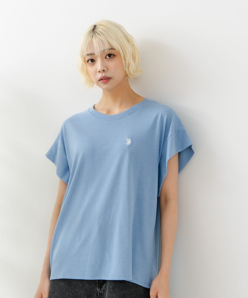 リラックスフィットワンポイント刺繍フレンチスリーブ Ｔシャツ 【U.S. POLO ASSN./ユーエスポロアッスン】　　　　　　　　　　　　　　　　　　　　　　　　　　　　　　　　　　　　　　　　　　　　　　　　　　　　　　　　　　　　
