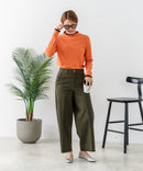 【C-FORTPOINT/フォートポイント】【すっきりとした縦ラインで細見えを叶える】リブハイネックロンT カットソー レイヤード風 メロウ始末 華やか フェミニン
