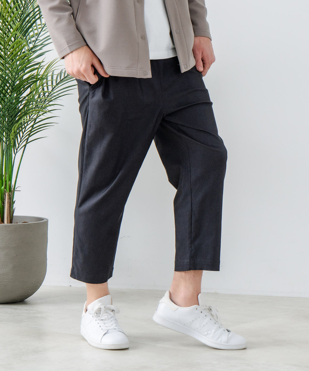 快適スーパーストレッチイージークロップドパンツ【BLUE STANDARD