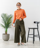 【C-FORTPOINT/フォートポイント】【すっきりとした縦ラインで細見えを叶える】リブハイネックロンT カットソー レイヤード風 メロウ始末 華やか フェミニン