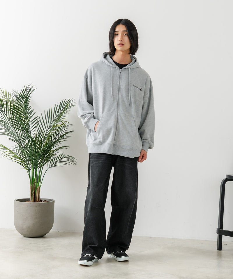 【BRKNHOME/ブロークンホーム】バックプリント フルジップ スウェットパーカー