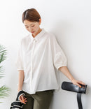 【C-FORTPOINT/フォートポイント】【上品 高見え刺繍】袖刺繍ブラウス 綿100％ 花模様 大人可愛い きれいめ 通勤 お出かけ