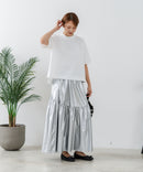 【C-FORTPOINT/フォートポイント】【ストレッチ性抜群の冷感素材を使用】ハイネック ドロップショルダー5分袖Tシャツ プルオーバー 接触冷感 涼しい 体形カバー サイドスリット