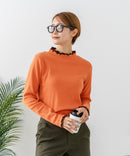 【C-FORTPOINT/フォートポイント】【すっきりとした縦ラインで細見えを叶える】リブハイネックロンT カットソー レイヤード風 メロウ始末 華やか フェミニン