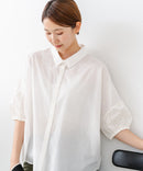 【C-FORTPOINT/フォートポイント】【上品 高見え刺繍】袖刺繍ブラウス 綿100％ 花模様 大人可愛い きれいめ 通勤 お出かけ
