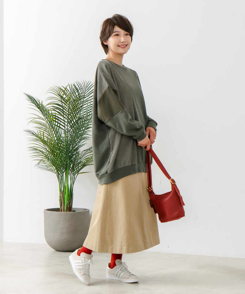 【C-FORT POINT/フォートポイント】コーデュロイ ワッフル 切り替え チュニック