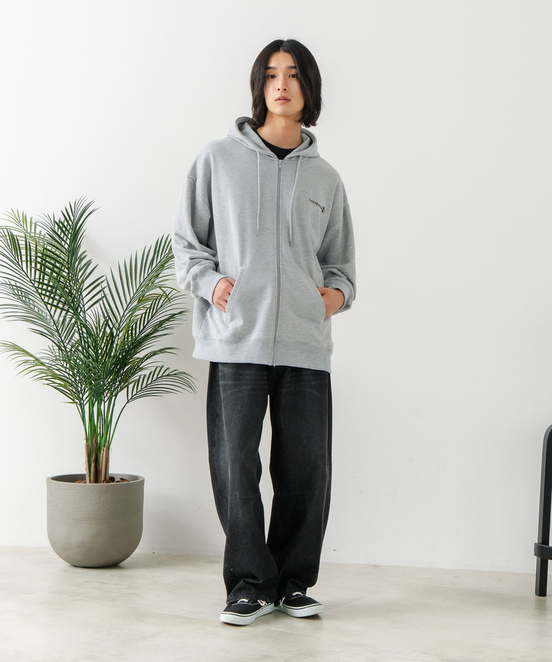 【BRKNHOME/ブロークンホーム】バックプリント フルジップ スウェットパーカー