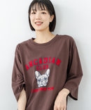 【C-FORT POINT/フォートポイント】【綿100%のやわらかな着心地】ワイドシルエット7分袖Tシャツ フレブル プリント カレッジ風ロゴ ワイドシルエット 体形カバー