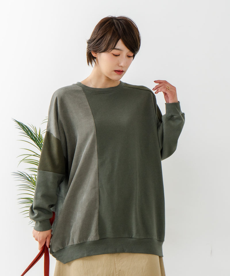 【C-FORT POINT/フォートポイント】コーデュロイ ワッフル 切り替え チュニック