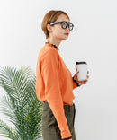 【C-FORTPOINT/フォートポイント】【すっきりとした縦ラインで細見えを叶える】リブハイネックロンT カットソー レイヤード風 メロウ始末 華やか フェミニン
