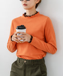 【C-FORTPOINT/フォートポイント】【すっきりとした縦ラインで細見えを叶える】リブハイネックロンT カットソー レイヤード風 メロウ始末 華やか フェミニン