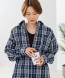 【C-FORT POINT/フォートポイント】【長めの丈感で腰回りカバー】ベーシックチェックシャツ レギュラーカラー ゆったりシルエット チェック柄 長袖 定番 カジュアル