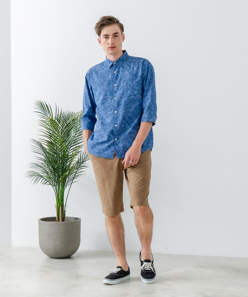 COOLMAXリネンミックス7分袖シャツ【BLUE STANDARD/ブルースタンダード