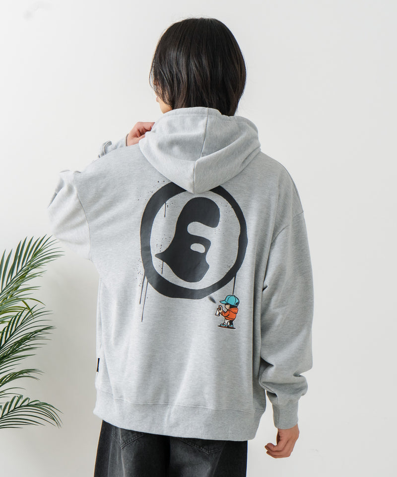 【BRKNHOME/ブロークンホーム】バックプリント フルジップ スウェットパーカー