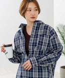 【C-FORT POINT/フォートポイント】【長めの丈感で腰回りカバー】ベーシックチェックシャツ レギュラーカラー ゆったりシルエット チェック柄 長袖 定番 カジュアル