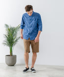 COOLMAXリネンミックス7分袖シャツ【BLUE STANDARD/ブルースタンダード