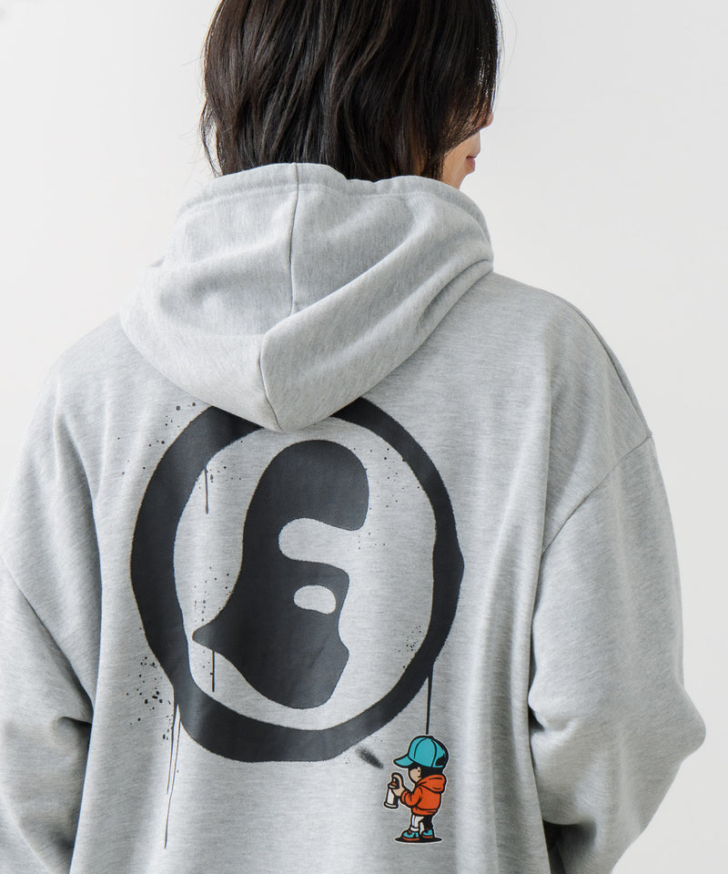 【BRKNHOME/ブロークンホーム】バックプリント フルジップ スウェットパーカー