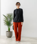 【FORT POINT/フォートポイント】レース襟 シャーリングプルオーバートップス