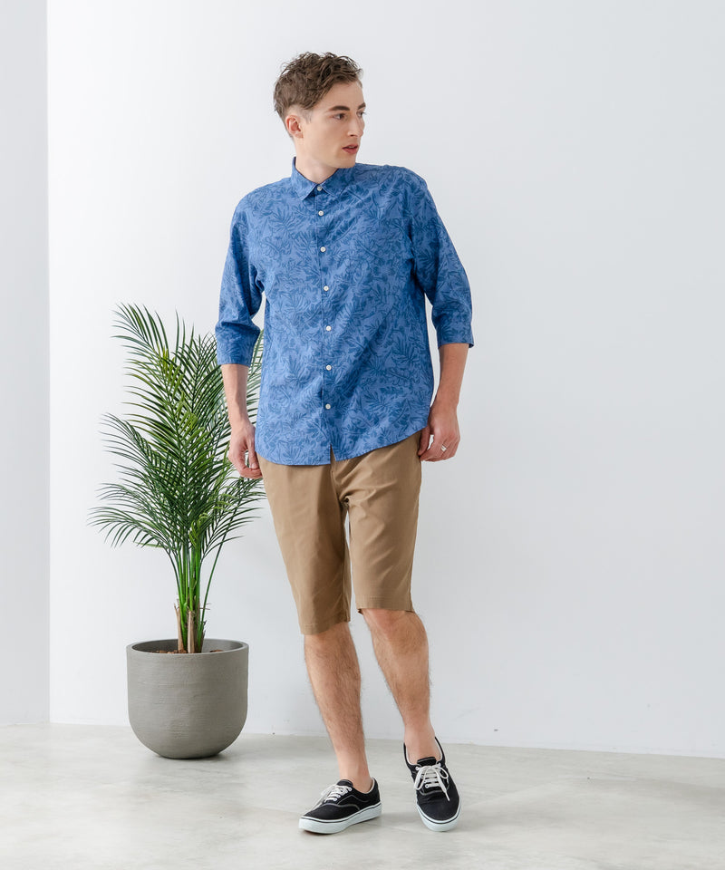 COOLMAXリネンミックス7分袖シャツ【BLUE STANDARD/ブルースタンダード