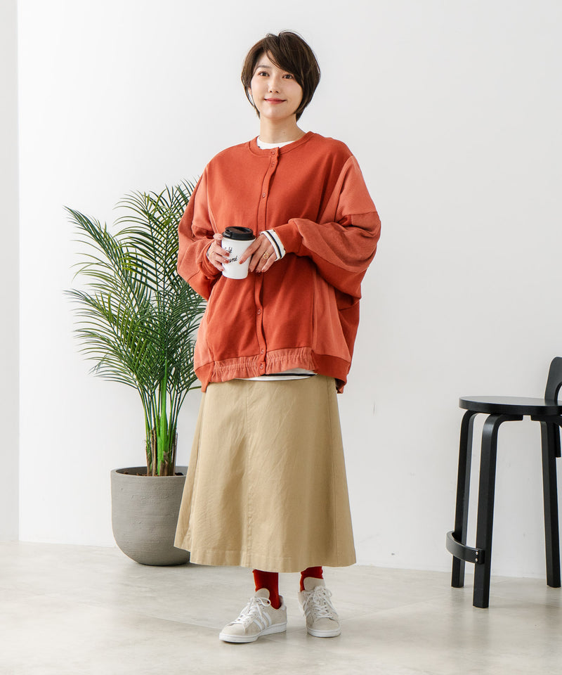 【C-FORT POINT/フォートポイント】コーデュロイ ワッフル 切り替え カーディガン