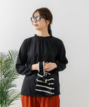 【FORT POINT/フォートポイント】レース襟 シャーリングプルオーバートップス