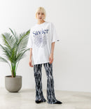 【SAVIER/サビアー】×【SMILEY FACE/スマイリーフェイス】コラボ フラワープリント Tシャツ オーバーサイズ